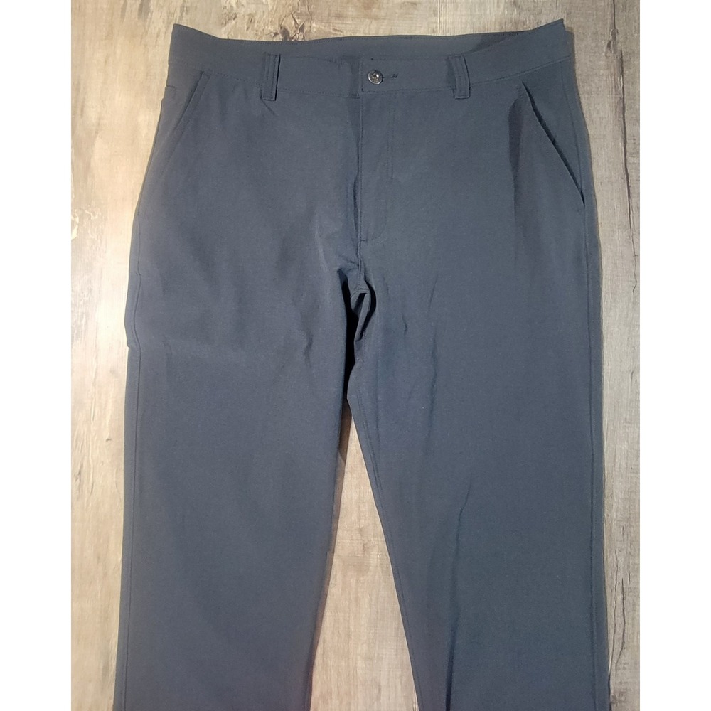 Duluth Trading Mens 36x32 Flex Polyester Stretch Chino 3237-77 Navy‎ Blue Pants